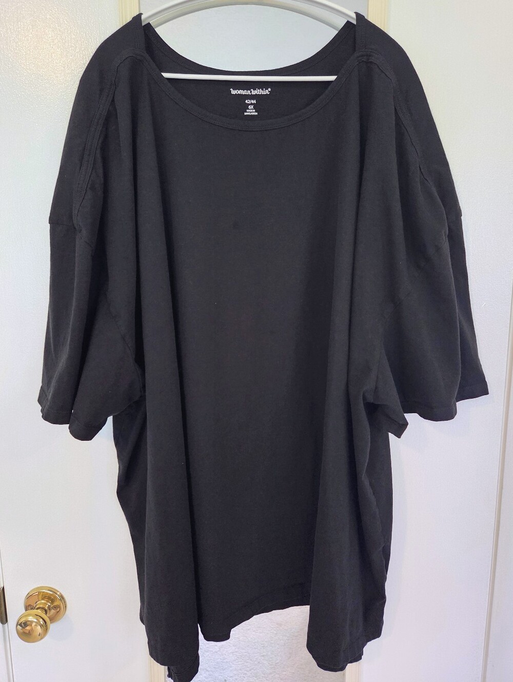 Woman Within 6x Plus Size Scoop Neck Tunic Top - Black